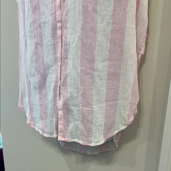 Madewell Pink and White Striped Women's Top- small - Picture 4 of 6